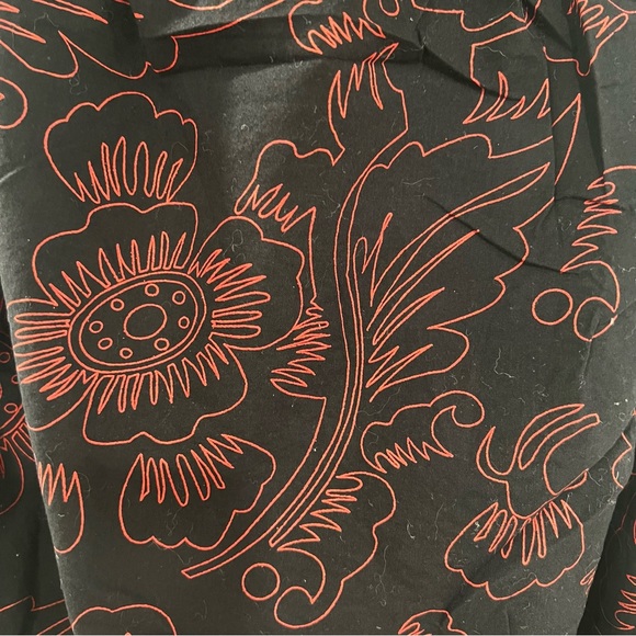 Threads Vintage Woman’s Sz M Strapless Babydoll Dress Black w/ Red Floral - Picture 7 of 14